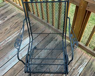 W75 - $150. Round Iron Table with 4 bouncy chairs. Table is 4' across x 29.5" tall. Everything is in very good condition and nothing is rusted through. 