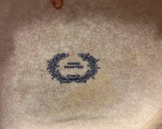 W80 - $40. Large Hand Painted Vase. Measures 12" at the widest point x 12" tall. Opening is 5.25". 