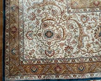 W18 - $1,750. Matis Private Collection Living Room Rug. Cotton & Silk blend. Measures 7'3" x 10'2". Design "Floral". (Owner Paid $12,000.) Beautiful colors and very soft feel!