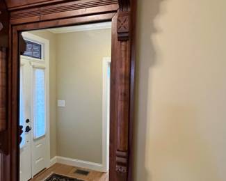 W7 - $125. Antique Carved Mirror Frame - Mirror has been replaced and is in excellent condition! Measures 24" wide x 54" tall. 