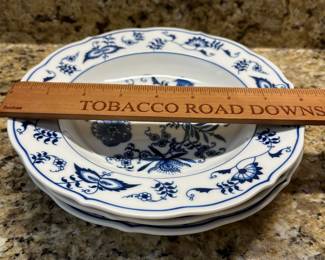 W36 - $100. Blue Danube China. Most have the Rectangle Stamp - some have oval. Coffee Pot, 2 Trivets, 2 oval serving bowls, 12 cups & saucers, 2 cereal bowls, 3 soup bowls, 5 plates, 2 small pitchers, creamer. 