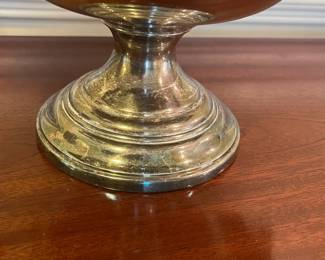 W1 - $35. Silver Plated Vase with floral arrangement. Measures 2' tall. 