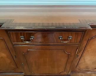 W11 - $145. Sideboard. Solid wood with single drawer. We DO have the key. Measures 61" wide x 17.5" deep x 33.5" tall. 