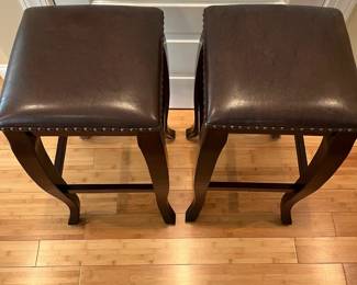 W33 - $60. PAIR of BAR Height stools. Measure 14.5" square x 29.5" tall. Both sturdy and in great condition!