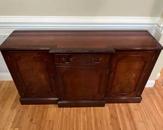 W11 - $145. Sideboard. Solid wood with single drawer. We DO have the key. Measures 61" wide x 17.5" deep x 33.5" tall. 