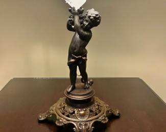 W47 - $30. Metal Table Lamp. Measures 20.25" tall. Shade is in great condition!