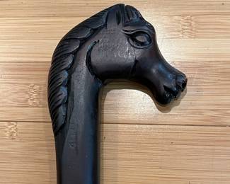 W27 - $40 Horse Head Cane carved from one piece of wood. 
