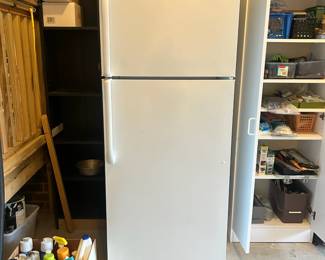 W94 - $200. GE Fridge / Freezer from 2014. Model GTH18GBDHRWW. Serial # RD742160. Measures 28" x 31" deep x 67" tall. Has been used in the garage. The top is dirty but the rest looks good and it could be used inside!