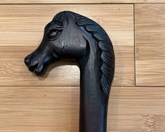 W27 - $40 Horse Head Cane carved from one piece of wood. 
