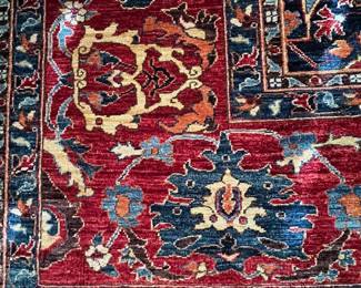W71 - $750. Bright - Beautiful Rug! Measures 9' x 11'8". Excellent Condition. Feels like wool - no tag. 