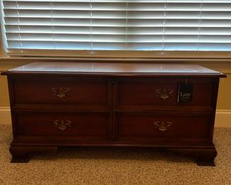 W44 - $75. Lane Cedar Chest. Measures 44" wide x 18" deep x 20" tall. Solid wood - in very good vintage condition!