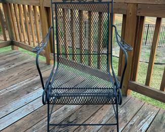 W75 - $150. Round Iron Table with 4 bouncy chairs. Table is 4' across x 29.5" tall. Everything is in very good condition and nothing is rusted through. 