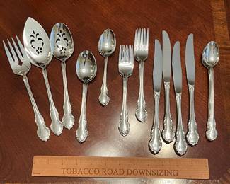W101 - $65. Oneida Community Tennyson Stainless. 4-5 Piece Place Settings. 6 Ice Tea Spoons. 3 Serving Pieces. 
