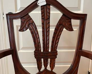 W17 - $65. Single Arm Chair with Upholstered Seat. Measures 21.5" x 19.5" x 40". 