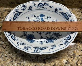 W36 - $100. Blue Danube China. Most have the Rectangle Stamp - some have oval. Coffee Pot, 2 Trivets, 2 oval serving bowls, 12 cups & saucers, 2 cereal bowls, 3 soup bowls, 5 plates, 2 small pitchers, creamer. 