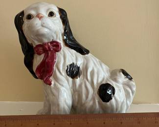 W37 - $50 PAIR of Staffordshire Dogs. 8" & 10" tall. 