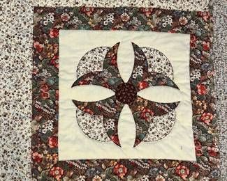 W52 - $15. Vintage Blanket - not hand pieced its printed fabric. Measures 79" x 101". 