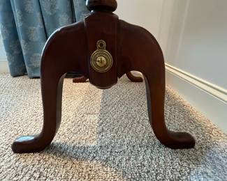 W19 - $40. Floor Mirror with Wooden Frame. Measures 25" wide x 21" deep x 65" tall. (Handle on left side has come off but we have it and it could be glued back on.)