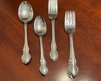 W101 - $65. Oneida Community Tennyson Stainless. 4-5 Piece Place Settings. 6 Ice Tea Spoons. 3 Serving Pieces. 
