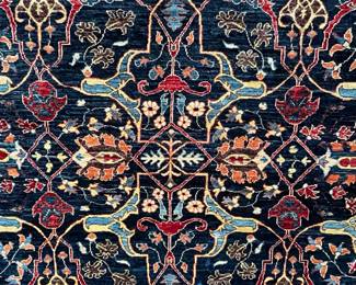 W71 - $750. Bright - Beautiful Rug! Measures 9' x 11'8". Excellent Condition. Feels like wool - no tag. 