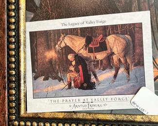 W53 - $125. "The Prayer at Valley Forge" by Arnold Friberg print. Beautifully framed - measures 35" x 25" tall. Includes picture light!
