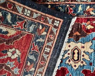 W71 - $750. Bright - Beautiful Rug! Measures 9' x 11'8". Excellent Condition. Feels like wool - no tag. 