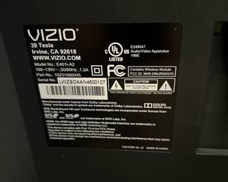 W74 - $20. 40" Vizio TV from 2013. 