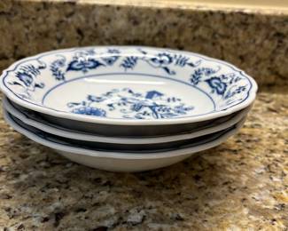 W36 - $100. Blue Danube China. Most have the Rectangle Stamp - some have oval. Coffee Pot, 2 Trivets, 2 oval serving bowls, 12 cups & saucers, 2 cereal bowls, 3 soup bowls, 5 plates, 2 small pitchers, creamer. 