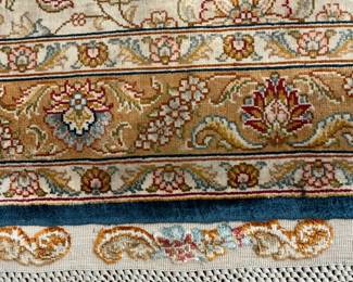 W18 - $1,750. Matis Private Collection Living Room Rug. Cotton & Silk blend. Measures 7'3" x 10'2". Design "Floral". (Owner Paid $12,000.) Beautiful colors and very soft feel!