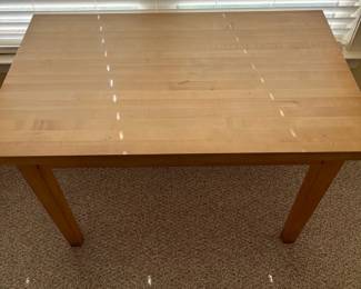 W84 - $150. Storehouse Butcher Block Table. Measures 48" x 30" x 29.5" tall. 