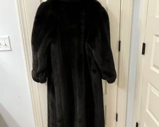 C1 - $250. Tyber by St. John Made in France. FAUX Fur full length coat. Pit to pit flat across measures 24/25". Length 51". Fits Medium / Large. 