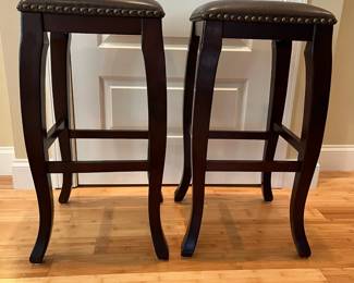 W33 - $60. PAIR of BAR Height stools. Measure 14.5" square x 29.5" tall. Both sturdy and in great condition!