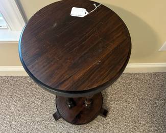 W43 - $30. Wooden Fern Stand / Plant Stand. Measures 12" across the top x 30" tall. 