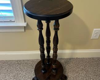 W43 - $30. Wooden Fern Stand / Plant Stand. Measures 12" across the top x 30" tall. 