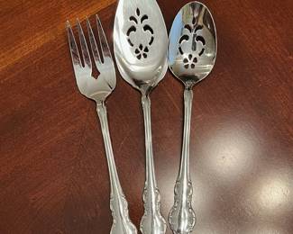 W101 - $65. Oneida Community Tennyson Stainless. 4-5 Piece Place Settings. 6 Ice Tea Spoons. 3 Serving Pieces. 