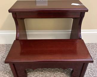 W46 - $30 Each. Bombay Company Step Stool. 1 available. Measures 17.25" wide x 15" deep x 15" tall. (Were used to get into a taller bed.)