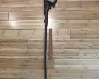 W26 - $50. Carved Wooden Cane. *Very* Light weight wood. 
