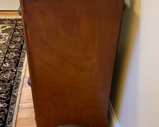 W6 - $100. Antique 3 Drawer Chest. All drawers slide easily. (Marble top is not old. It used to be a desk. Repurposed as an entry cabinet!) Measures 29.5" wide x 15" deep x 30.75" tall. 