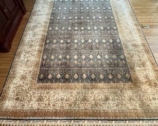 W18 - $1,750. Matis Private Collection Living Room Rug. Cotton & Silk blend. Measures 7'3" x 10'2". Design "Floral". (Owner Paid $12,000.) Beautiful colors and very soft feel!