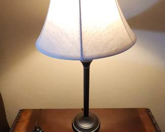 Stunning and elegant King wood bedroom set. Set includes bed frame & headboard, two matching end tables, 9 drawer dresser, two table lamps and one floor lamp (wear on headboard but can easily be reupholstered). Can sell at discount as set or individually!