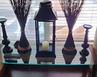 Part of a 5 piece set of end-tables. Two large, two medium, and one under window table. Can set as pairs or individually! Decor on top is also for sale.