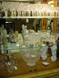 Set of Waterford Glasses, Several Lladro's, Waterford Crystal Bowls, White Oriental Figurines by Andrea