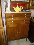 Vintage Dentist Cabinet w/White Glass Top Shelf