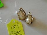 14K YG, Cultured Pearl & Diamond Earrings