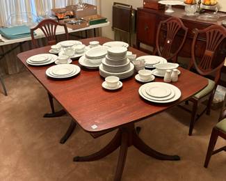 Noritake China, Whitehall. Vintage Mahogony Dining Table