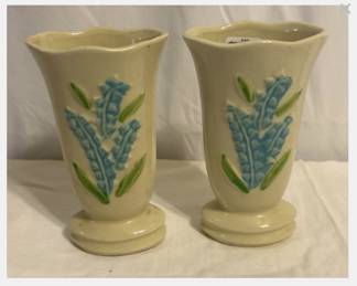 Vintage Shawnee Pottery Vases, Sheaves of Wheat
