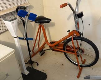 Vintage Vitamaster Stationary Bike, Health O Meter Standing Scale