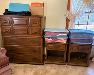 Vintage Chest of Drawers & Bedside Tables, Ladies Clothing