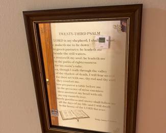 Framed Mirror with Twenty-Third Psalm Engraving