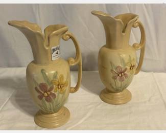 Vintage Hull Art Pottery Magnolia Ewers